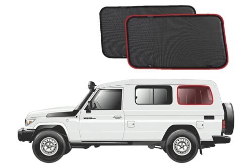 Toyota LandCruiser Troop Carrier Third Row Port Window Shades (78 Series; 1984-Present)