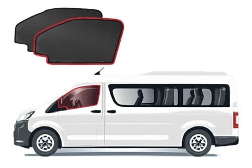 Toyota HiAce Commuter 6th Generation Front Door Car Window Shades (SLWB) (H300; 2019-Present)