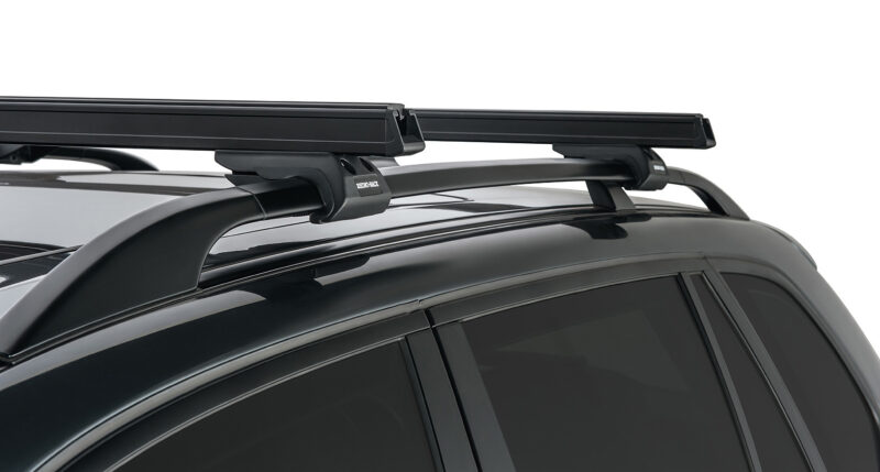 SSANGYONG Rexton Gen1 Y200 With Roof Rails 1/2003-12/2017 Heavy Duty CXB Black 2 Bar Roof Rack (JA0494)