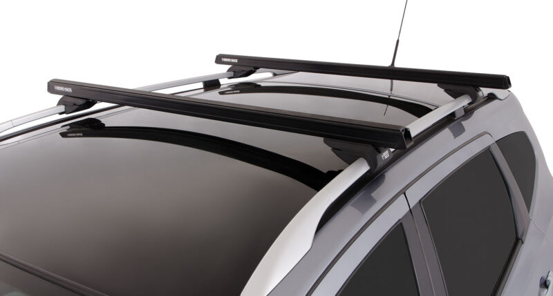 SSANGYONG Rexton Gen1 Y200 With Roof Rails 1/2003-12/2017 Heavy Duty CXB Black 2 Bar Roof Rack (JA0494)