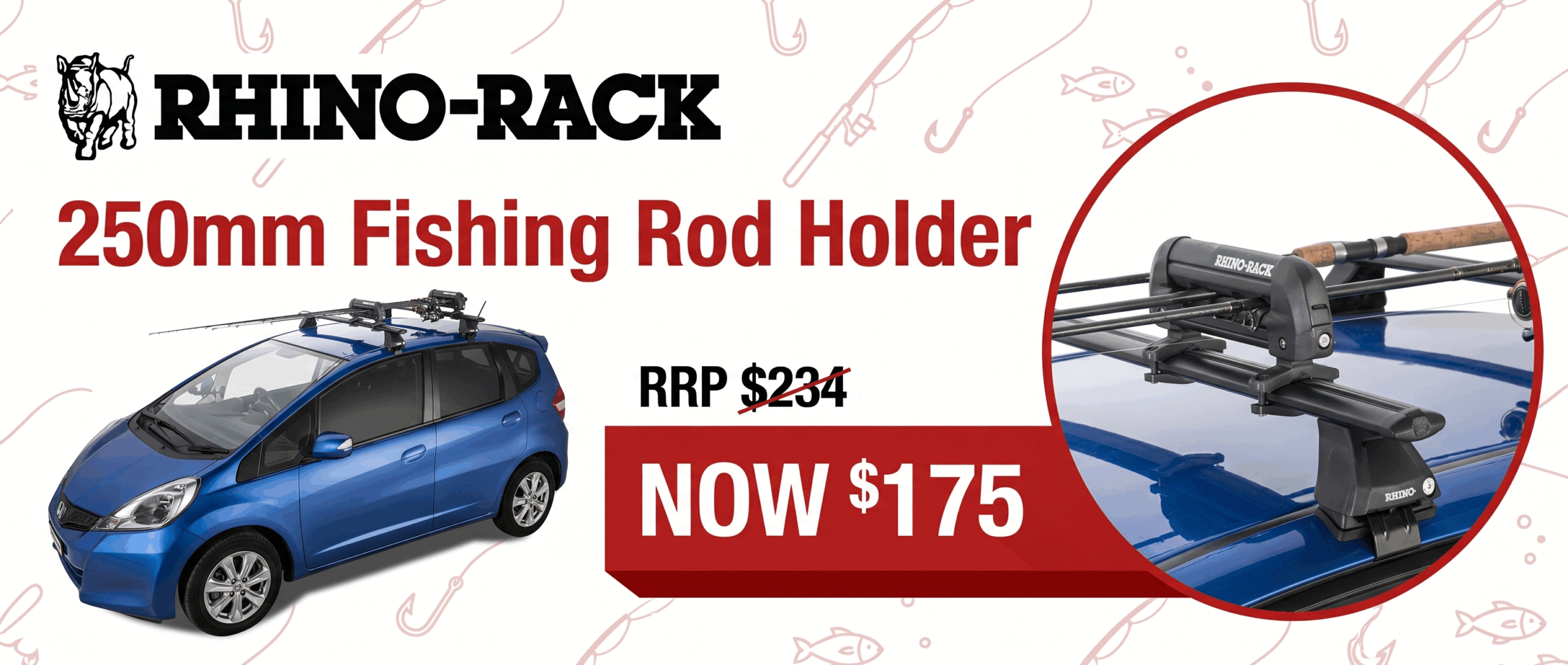 Rhino Rack 572 250mm Fishing Rod Holder
