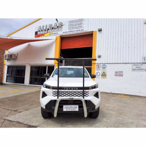Toyota Hilux S/Cab Gen 9 (Dec 2025 - Onwards) Polished Alloy 76mm Nudgebar with Black HRack