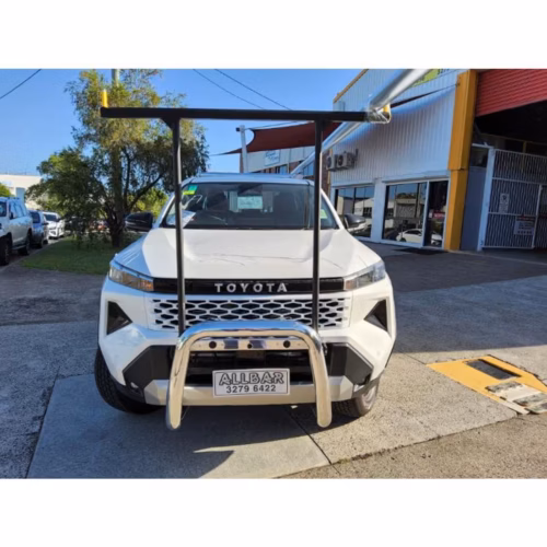 Toyota Hilux D/Cab Gen 9 (Dec 2025 - Onwards) Polished Alloy 76mm Nudgebar with Black HRack